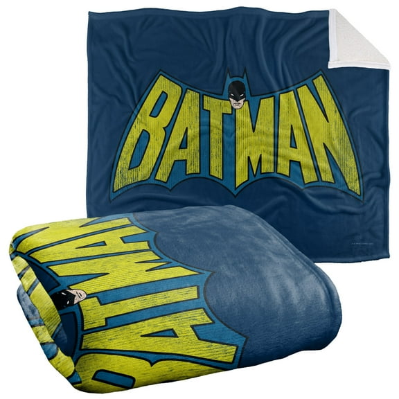 DC Blanket, 50"x60", Classic Batman Logo Silky Touch Sherpa Back Super Soft Throw Blanket
