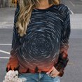 thumbnail image 2 of Galaxy Star Outer Space Womens Casual Crewneck Sweatshirt Long Sleeve Tops Cute Pullover Loose Fit, 2 of 7