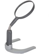 Stalwart 2 LED 2x Adjustable Magnifier Lamp, Desktop and Handheld
