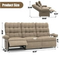 thumbnail image 5 of UHOMEPRO Recliner Sofa Couch Set, 3 Seat Electric Recliner with Remote Control and Side Pocket for Families and Friends, Modern Power Recliner Sofa for Living Room Home Theater, Brown, 5 of 9