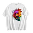 thumbnail image 2 of QunYou Short Sleeve T-Shirts for Women Halloween Skeleton Graphic Tees Tops, 2 of 7