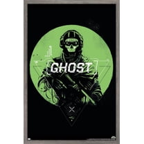 Call of Duty: Modern Warfare 2 - Ghost Emblem Wall Poster, 22.375" x 34" Framed
