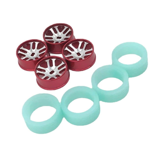 fastboy Aluminum Alloy RC Car Wheel Rims Drift For Wltoys 1/28 K969 Alloy RC Wheel Tires Model Car Upgraded Part Metal red 1Set