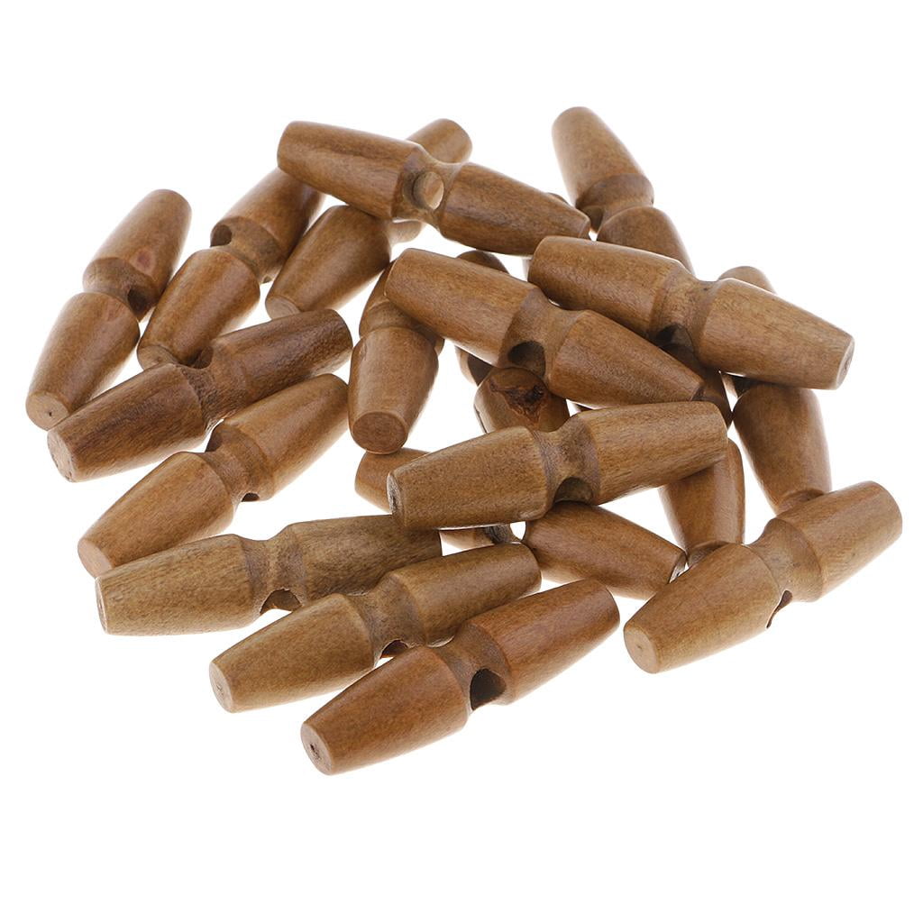 BLESIYA 4-6pack 20Pcs Wood Sewing Toggle Buttons Cloth Accessories Single Holes 5 Pcs