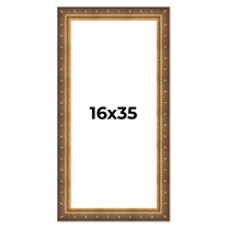 16x35 Frame Vintage Gold Solid Wood Picture Frame | 2.5 Inch Moulding Width | Ornate Bronze Museo