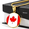 thumbnail image 4 of Collier Drapeau du Canada en Acier Inoxydable Ou or 18 Carats 18-22", 4 of 7