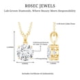 thumbnail image 5 of Rosec Jewels - Round Diamond Necklace (Lab Grown) - 2 Carat - Ef-VS Quality, with Chain - Anniversary Gift, 14K Yellow Gold, 5 of 6