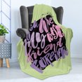 thumbnail image 4 of Best Friend Soft Flannel Fleece Throw Blanket, You are My Best Friend Forever Lettering Cartoon Print, Cozy Plush for Indoor and Outdoor Use, 50" x 60", Pale Green Baby Pink, by Ambesonne, 4 of 5