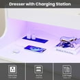 thumbnail image 2 of Commode Blanche pour Chambre avec 6 Tiroirs, Coffre Moderne avec Lumières DEL et Station de Recharge, Armoire de Rangement Spacieuse pour Salon, 2 of 7