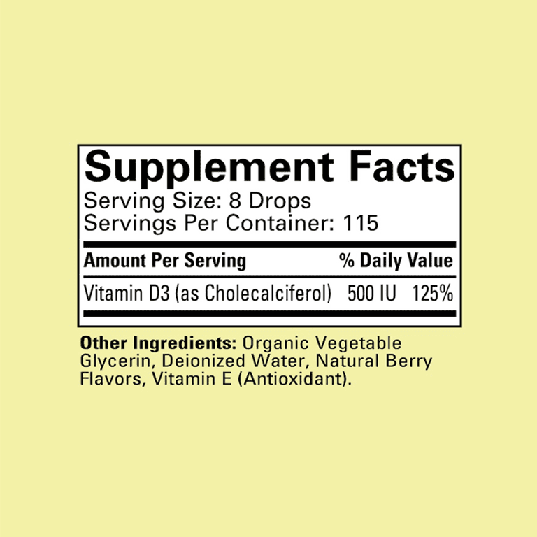 Vitamin D3 Drops For Babies, 500 IU, Berry Flavor photo 2