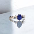 thumbnail image 3 of KANISHKAGEMS&JEWELS 8x6MM / 2Ct Oval Cut Lapis Lazuli Engagement Ring Opal Bridal Wedding Ring Alexandrite Cluster Gift Ring, 3 of 4