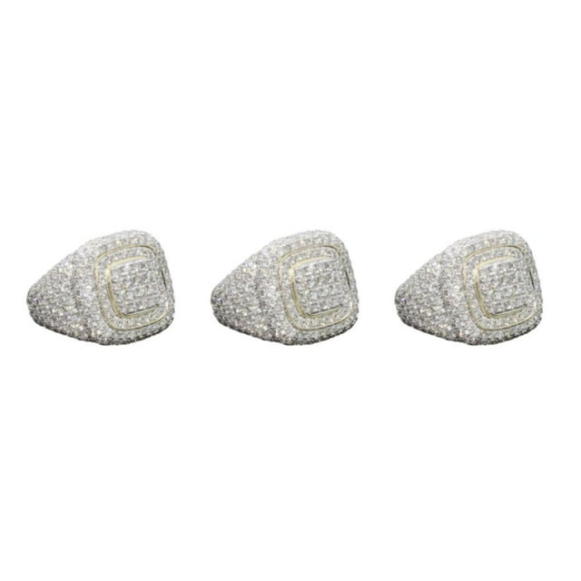 Wweixi Street Style Reinvented Bold Fashion Statement With Bling Bling Ring Gold 6# 3Set