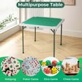 thumbnail image 4 of Costway 35" Folding Mahjong Table with Cup Holders & Smooth Felt Mat Carrying Handle Green, 4 of 10