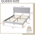 thumbnail image 3 of AGARTT Upholstered Platform Queen Size Bed Frame with Headboard Wooden Slats Support,Light Grey Linen, 3 of 6