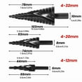 thumbnail image 2 of 3X Hss Step Drill Bit Set Large Cone Titanium Bit Set 6/8/10Mm Shank Hole Cutter, 2 of 5