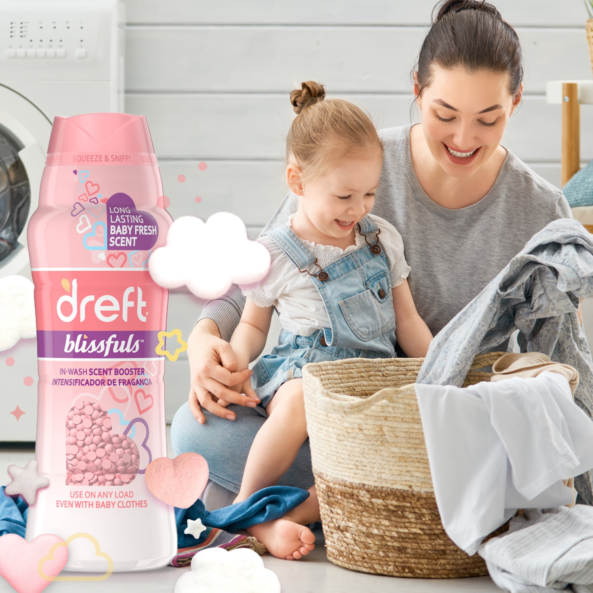 Dreft Baby Blissfuls Laundry Scent Booster Beads, Baby Fresh Scent, 5 oz