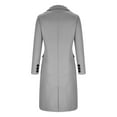 thumbnail image 6 of Hfyihgf Women's Double Breasted Trench Coat Classic Notch Collar Long Sleeve Peacoats Winter Warm Slim Fit Long Woolen Jackets Coat with Pockets Clearance(Gray,S), 6 of 7