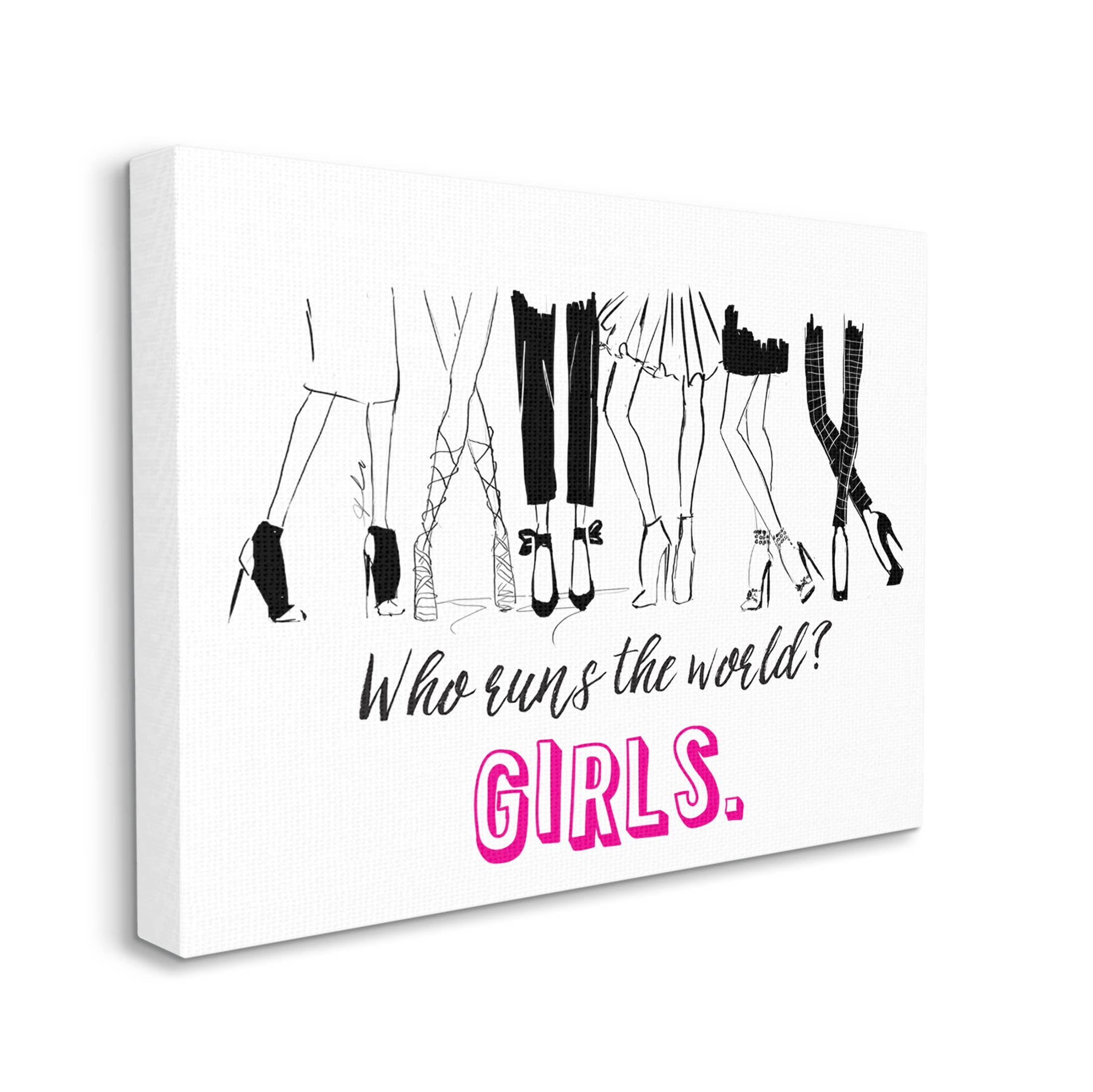 Stupell Industries Girls Run The World Glam Graphic Art Gallery Wrapped Canvas Print Wall Art, Design by Alison Petrie