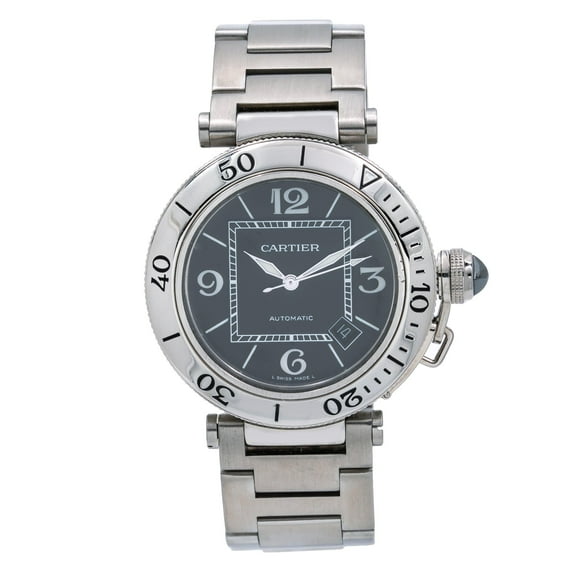 Pre-Owned Cartier Pasha Seatimer 40.5mm Black Dial