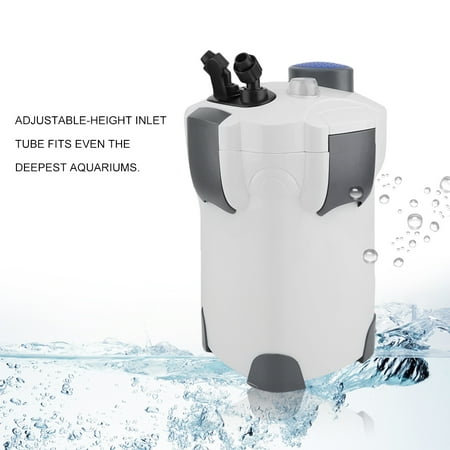 Fish Tank Canister Filter, 200 Gallon Aquarium Fish Tank External Canister Filter With 4 Stage Filtration, White