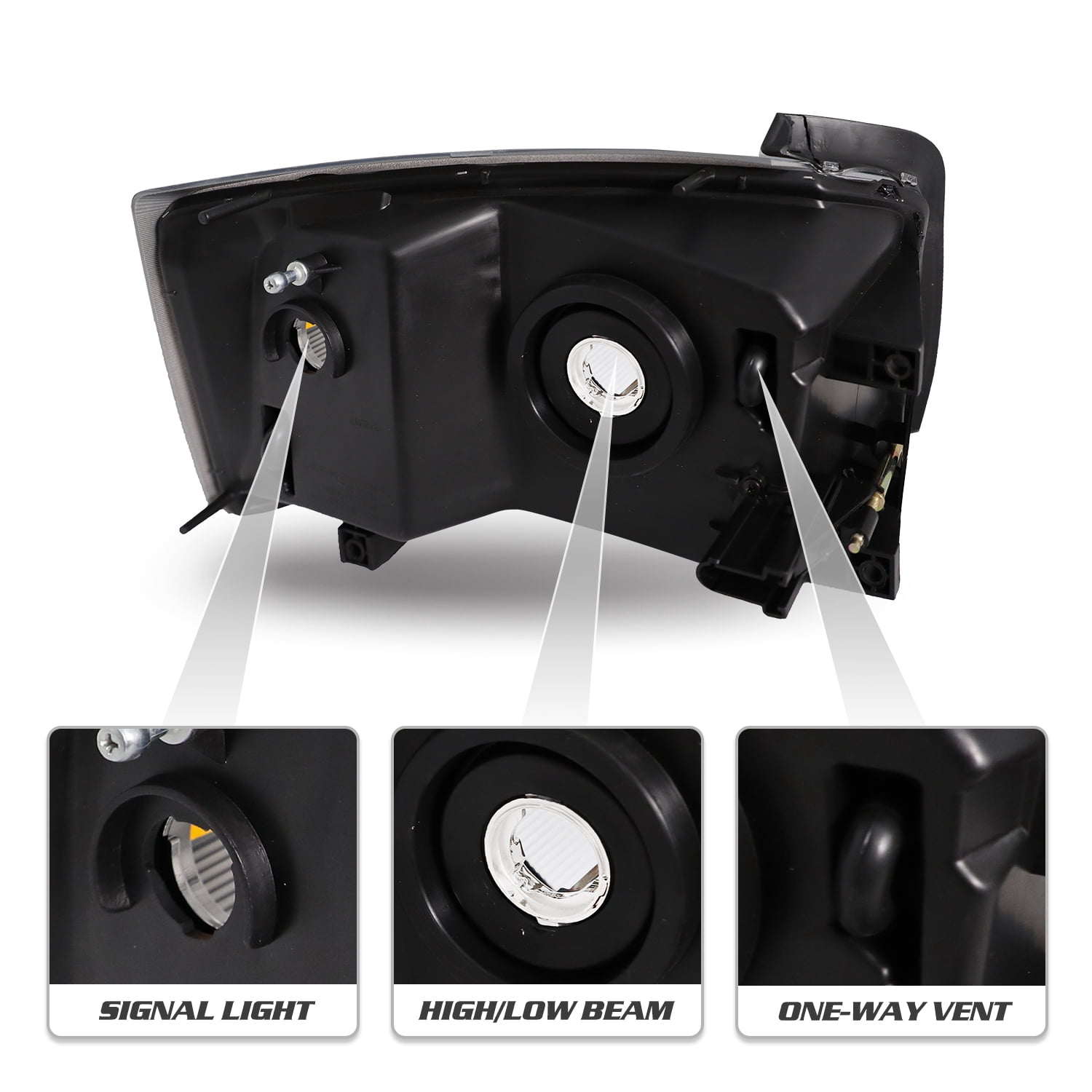 For 2005 2006 2007 Dodge Dakota Headlights  Amber Headlamp Left+Right 05-07