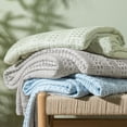 thumbnail image 5 of PHF Cooling Waffle Blanket Twin Size, Lightweight 60% Rayon Derived from Bamboo for Hot Sleepers, Soft and Breathable for Bed Couch and Sofa, 66"x90", Grey, 5 of 6