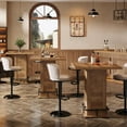 thumbnail image 5 of Tribesigns 39.4" H Square Bar Table with Metal Footrest, Industrial High Top Bistro Pub Table for Kitchen Nook, Home Bar, Small Spaces, Rustic Brown & Black, 5 of 7
