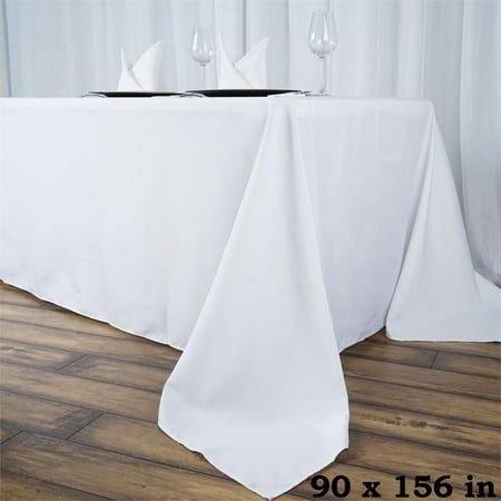 

BalsaCircle 90 x 156 Polyester Rectangular Tablecloth Table Linens White
