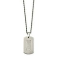 thumbnail image 3 of Stainless Steel Polished and Cubic Zirconias Dog Tag Necklace - 22 Inch - Measures 18.78mm Wide, 3 of 7