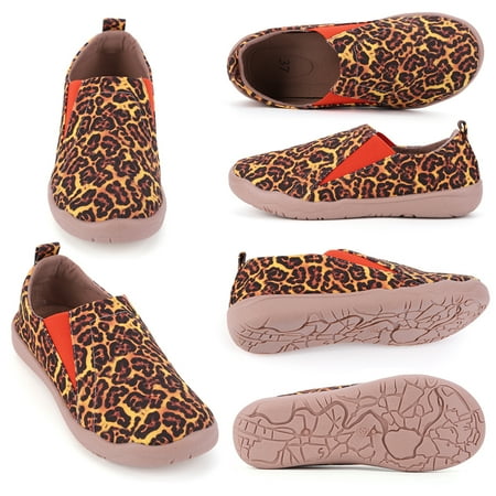 Pohot Women Art Painted Loafers Casual Travel Shoes Anti Slip Lightweight Walking Loafers Breathable Comfortable Boat Shoes Round Toe for Daily Wear