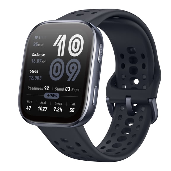 Amazfit Bip 6 Smart Watch 46mm, 14 Day Battery, 1.97" AMOLED Display, GPS & Free Maps, AI, Bluetooth Call & Text, w/Health, Fitness & Sleep Tracker, 140 Workout Modes, Water-Resistance, Black