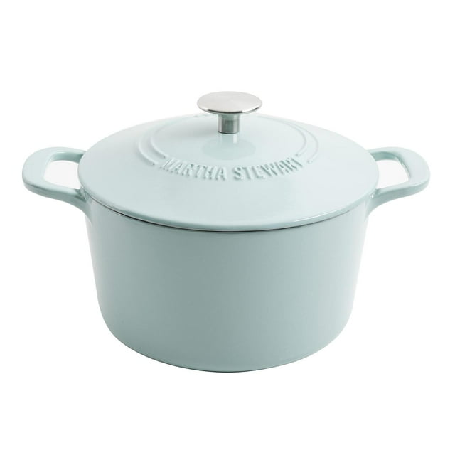 MARTHA STEWART Gatwick - Olla para horno holandesa de hierro fundido esmaltado de 7 cuartos con tapa