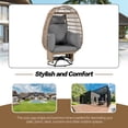thumbnail image 5 of Outdoor Egg Chair, Swing Chair with 4 Pillows, Thick Soft Padded Back and Arm, Swivel & Rocking Function, Swivel Base, Adjustable Foot Pads, Wicker Egg Chair, 5 of 8