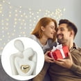 thumbnail image 2 of QHUDLV Romantic Couple Figurines Statue, Heart * Expression Sculpture, Love Sculpture Wedding Decoration for Home Living Room Bookshelf Coffee Table Table Decoration, 2 of 8