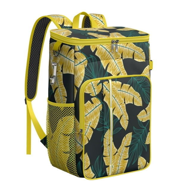 Hawaiian Floral Insulated Backpack Cooler - 20L, Multiple Pockets for Organized Storage, Lightweight Design