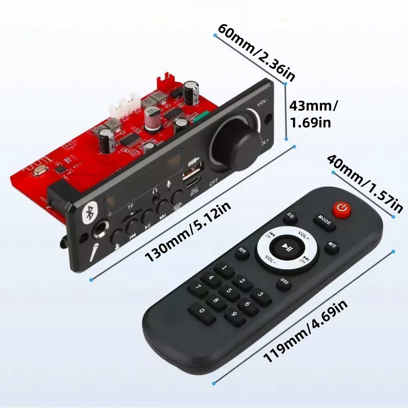 GUYUTING All-in-One MP3 Decoder Board for Karaoke & Public Speaking - Microphone & Recording Capabilities