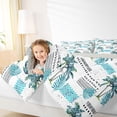 thumbnail image 4 of Feelyou Summer Coconut Tree Full Size Comforter Sets, Cyan Stripes Bedding Sets, 3pcs, 4 of 8