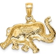 thumbnail image 4 of 14K Yellow Gold 2-D Elephant Running With Raised Trunk Charm (21.45 X 25.97) Made In United States k6458, 4 of 5