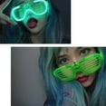 thumbnail image 2 of Green Christmas Party Glow Glasses, Slatted Design, 5 Colors, Led Light With On/Off Button, 2 of 7