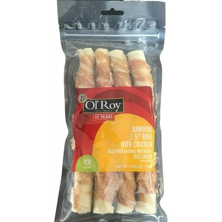 Ol' Roy Dog Treats, Rawhide Chicken Twists 2.5 inch, 12 Count