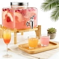 thumbnail image 2 of Glass Drink Dispenser for Fridge, 1 Gallon Drink Dispenser with Spigot and Stand, Iced Beverage Dispensers for Parties, Large Dispensers for Outdoor, Iced Tea, Juice, 2 of 6