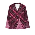 thumbnail image 3 of Rciityk Christmas Pajamas Sets for Women Classic Fits Red Green Plaid Print Long Sleeve Button Up Shirt Top and Pants Pjs Sets, 3 of 4
