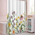 thumbnail image 5 of Shower Curtain Spring Floral Shower Curtains for Bathroom Decor, Waterproof Polyester Shower Curtain Set with Hooks, Standard Size 72" x 72" Wildflowers Leaves Plant, 5 of 9