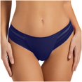 thumbnail image 2 of Cheeky Panties Womens Solid Color Underwear Breathable Sports Boy Shorts Panties Lace Briefs Cheeky Panties Dark Blue L, 2 of 6