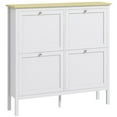 thumbnail image 1 of HOMCOM Narrow Shoe Cabinet with 4 Flip Drawers for 20 Pairs of Shoes, White, 1 of 10
