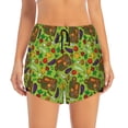 thumbnail image 2 of Goofa Carrot Eggplant Printed Women 2 in 1 Running Shorts,Quick Dry Athletic Workout Shorts,High Waisted Athletic Shorts with Liner Pockets-Small, 2 of 9