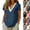 05# Navy, variant on Cotton Linen Shirts for Women Summer Lace Trim V-Neck Tunic Tops Loose Fit Short Sleeve Tops Casual,Beige,L