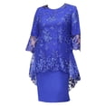 thumbnail image 2 of Kaerm Women's Cocktail Dress Plus Size 2 Pieces Mother of The Bride Dressy Suit Evening Cocktail Royal Blue XXL, 2 of 3