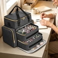 thumbnail image 5 of Nail Polish Storage Bag with Removable Dividers - Double Layer Organizer Case Holds 60+ Bottles for Salon, Travel and Home Use, 5 of 6