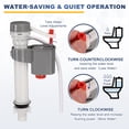 thumbnail image 4 of 1 Set Toilet Fill Valve Replacement Kit, Universal Quiet and Fast Stop Toilet Leaks Repair Kit, Height Adjustable Fill Valve Hardware for Tank and Bowl Water Control, Light Gray, 4 of 6